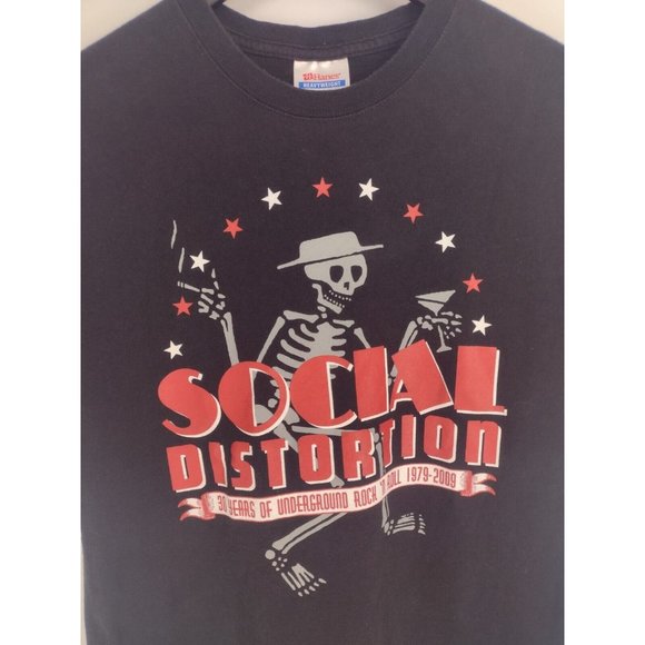 Social Distortion 30 Years Underground Rock N Roll 1979 2009 Punk T-Shirt Mens L - Picture 2 of 5